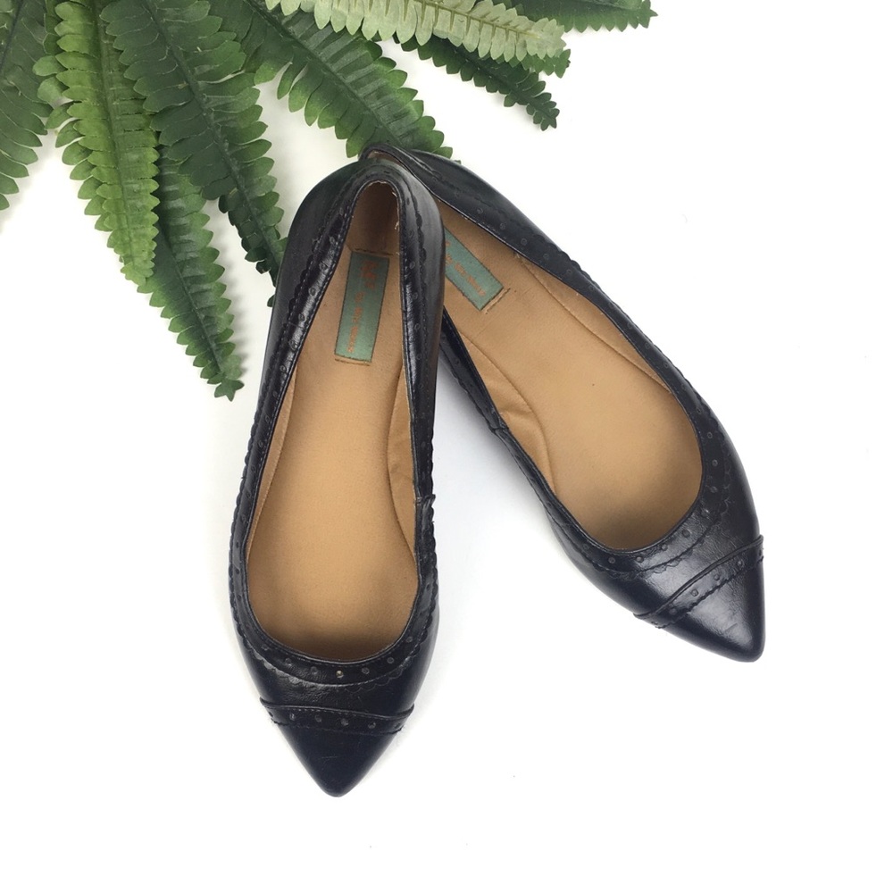 M2 by Miz Mooz Black Oxford Pointy Toe Flats - 7